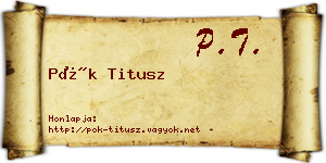 Pók Titusz névjegykártya